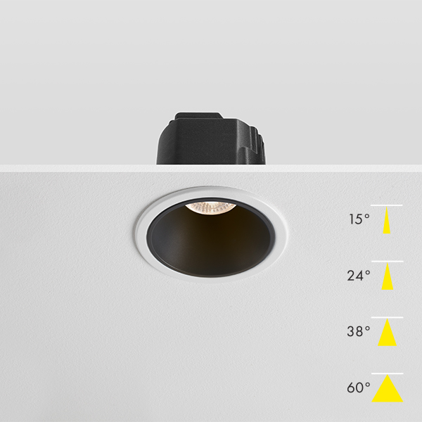 Fire Rated Dim to Warm & Modular LED Downlight - Black Baffle