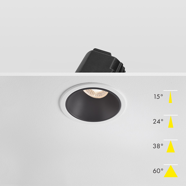 Tilt Fire Rated Architectural & Modular LED Downlight - Black Baffle