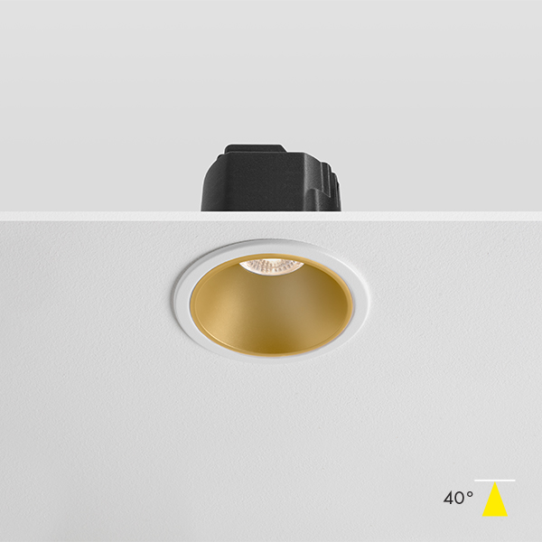 Anti Glare LED Downlight Fire Rated - Gold Baffle