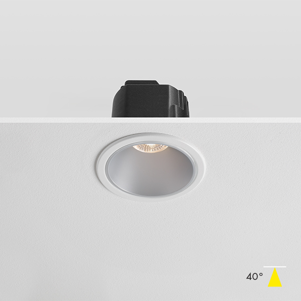 Anti Glare LED Downlight Fire Rated - Silver Baffle