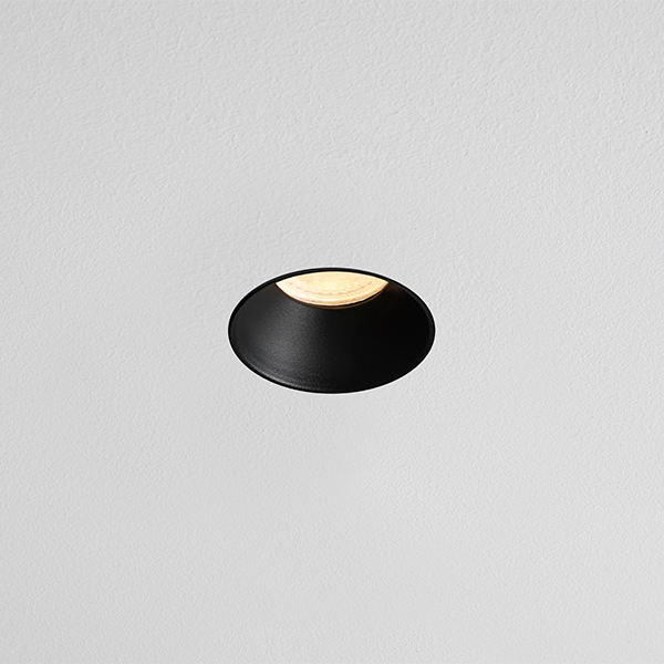 Fire Rated GU10 Downlight - ICON Trimless - Black on Black Baffle