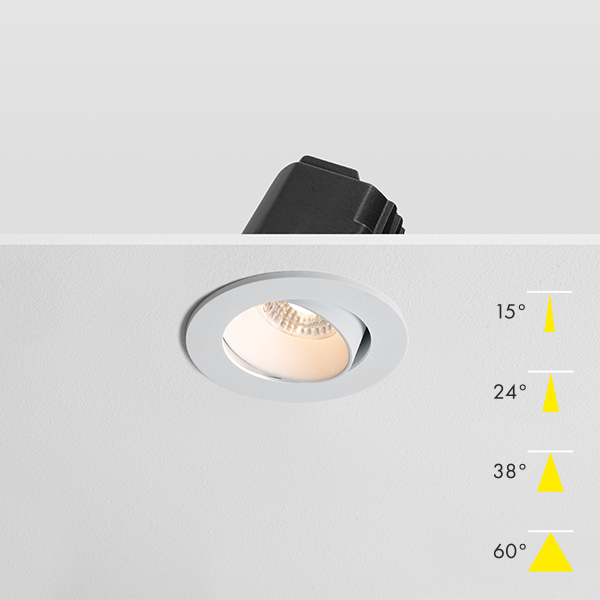 Forma Tilt Fire Rated Modular LED Downlight - White Baffle