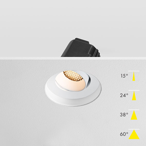 Forma Tilt Fire Rated Modular LED Plaster In Downlight - White Baffle Honeycomb