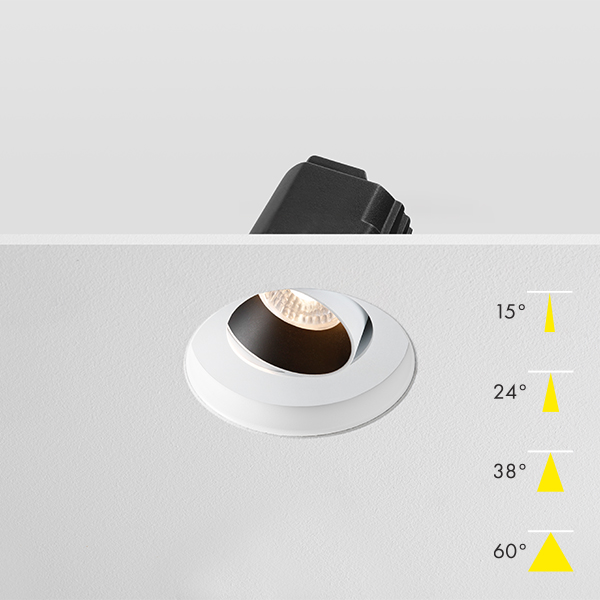 Forma Tilt Fire Rated Modular LED Plaster In Downlight - Black Baffle