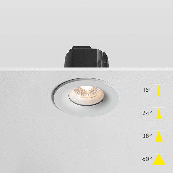 Fire Rated Modular LED Downlight - White Baffle