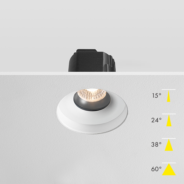 Fire Rated Modular LED Plaster In Downlight - Black Baffle